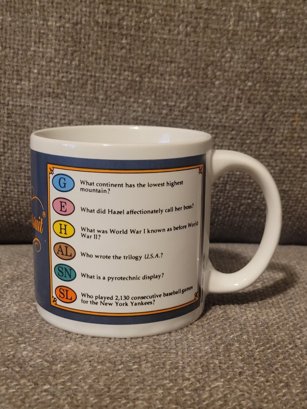 Vintage Trivial Pursuit Coffee Mug